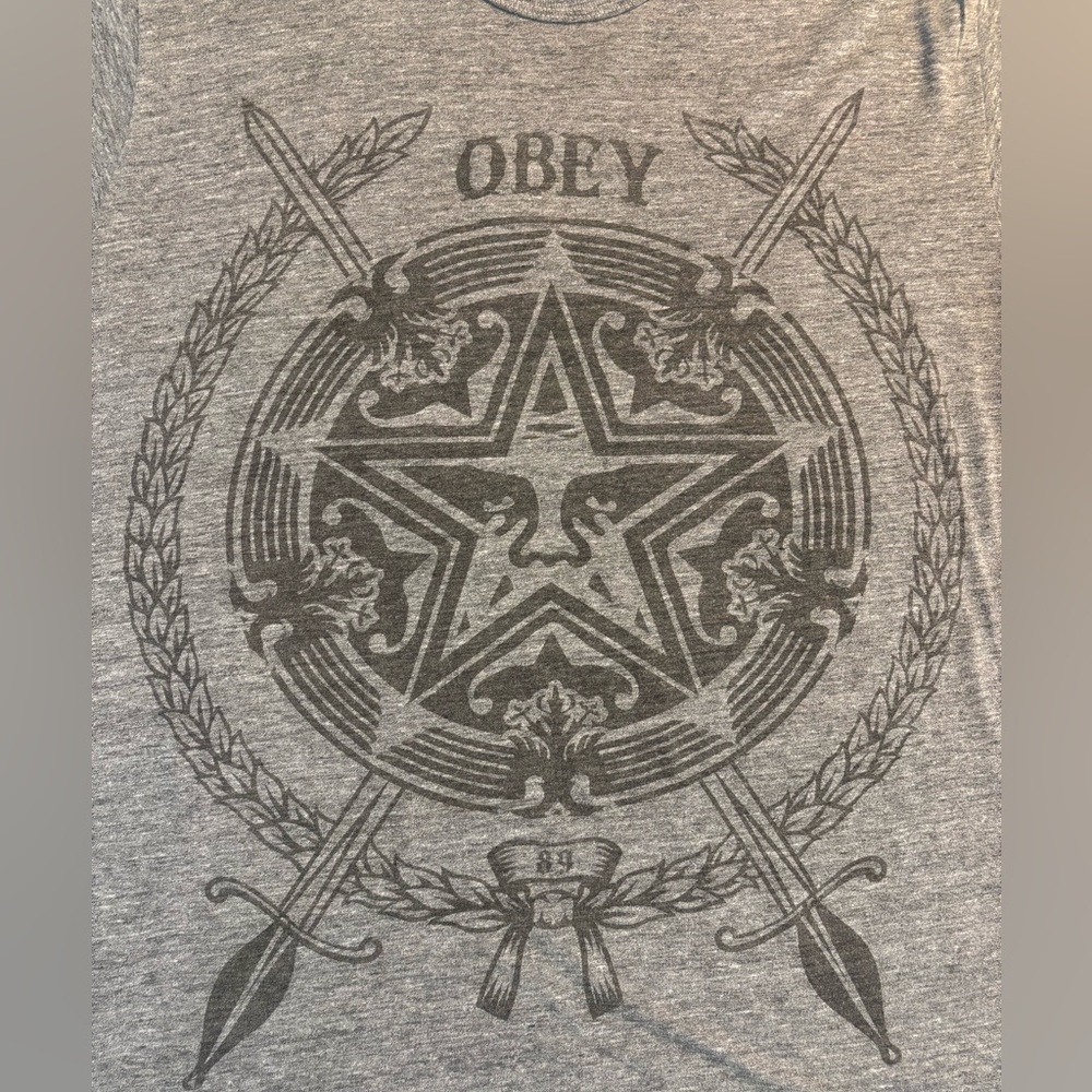 Obey Charcoal Heather Gray Graphic Tee T Shirt Unisex Andre the Giant VTG - Picture 4 of 10